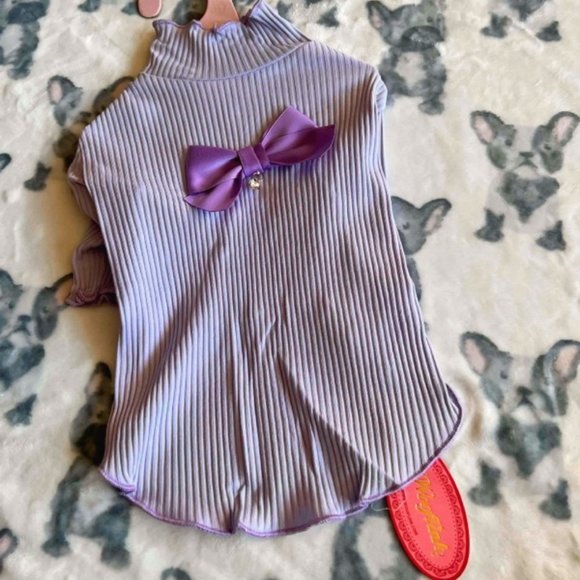 Bow Turtleneck in Violet by Wooflink - SIZE 5